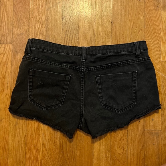 Forever 21 Black Distressed Jean Shorts - Picture 2 of 3